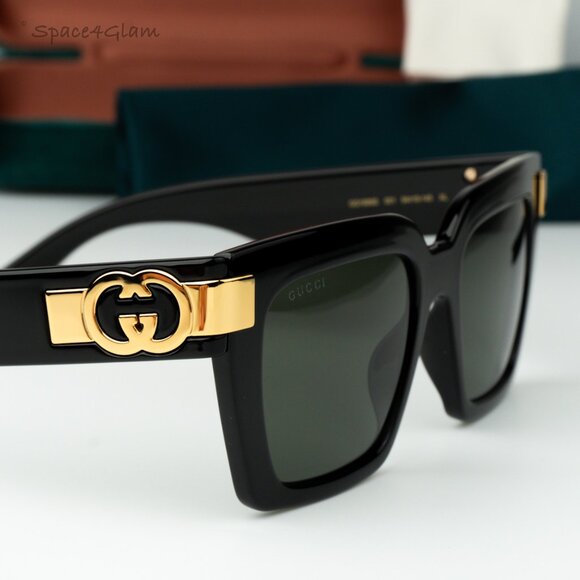 Gucci Men Sunglasses Black Grey Square GG1689S 001 NEW AUTHENTIC - Picture 4 of 9